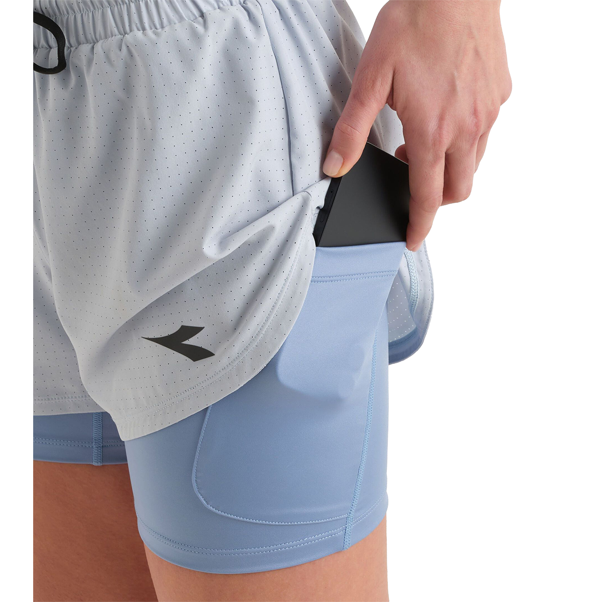Diadora L. Shorts 2in 1.5 — Skyride — Size Large — Top View