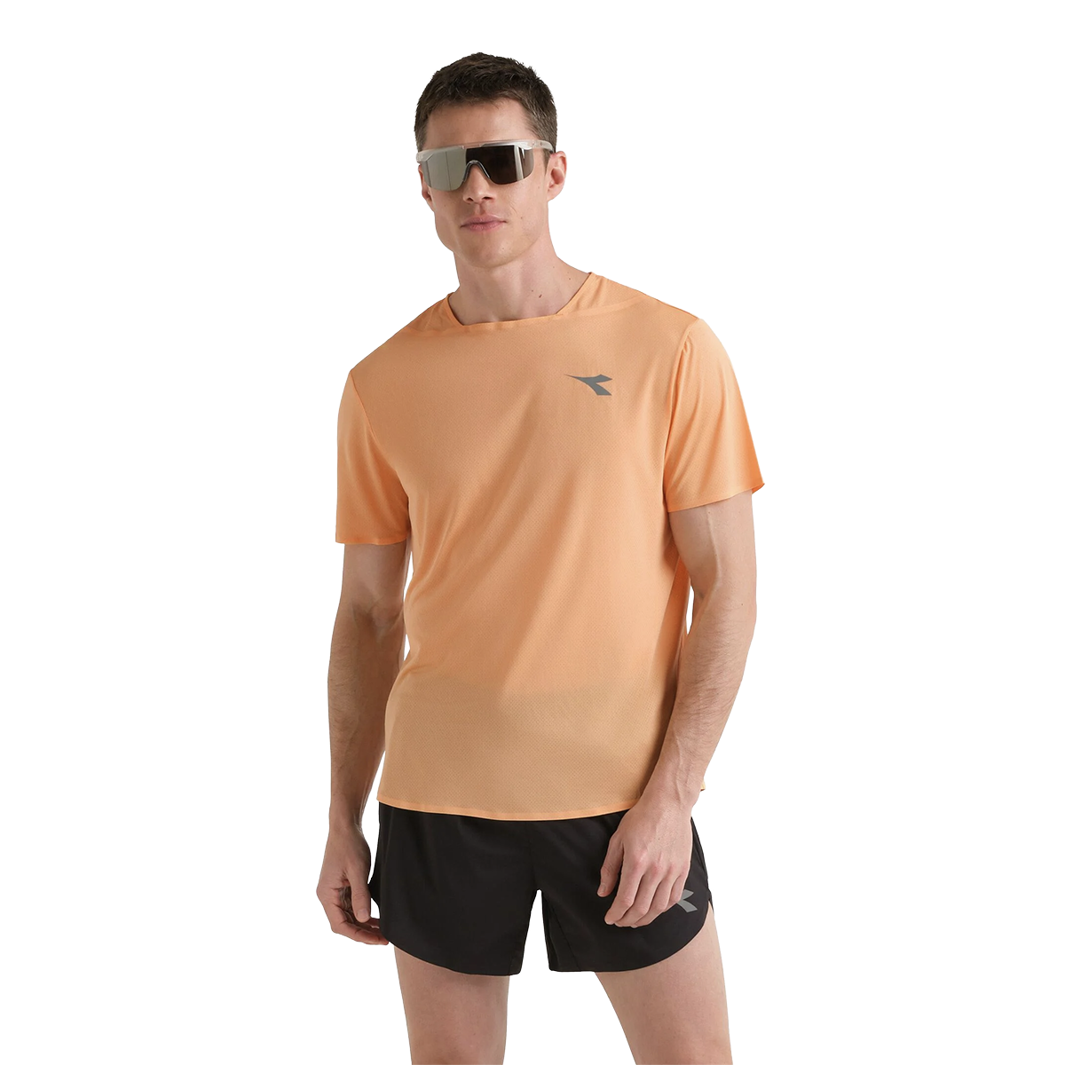 Diadora SS T-Shirt Super Light Fibrazero — Peach Cobbler — Size Large — Front View