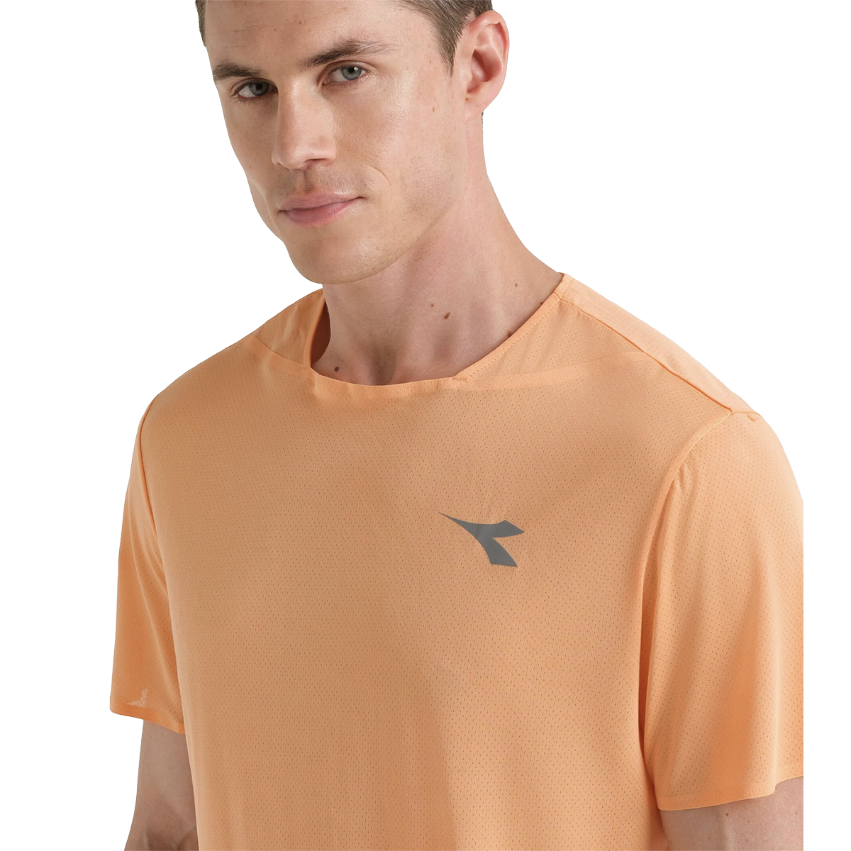 Diadora SS T-Shirt Super Light Fibrazero — Peach Cobbler — Size Large — Top View