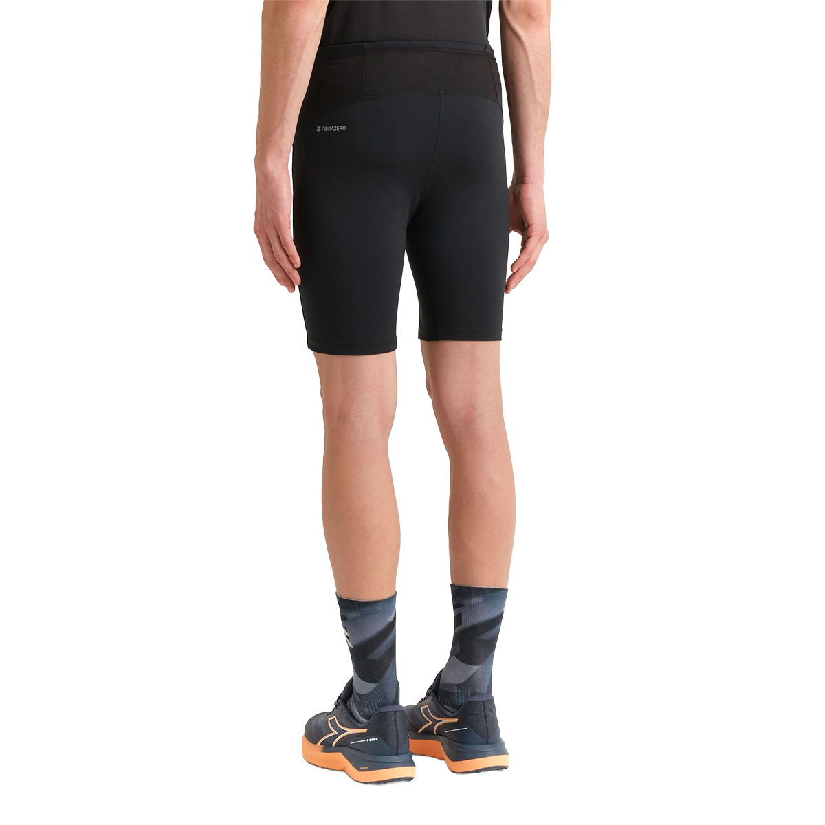 Diadora Short Tights Super Light Fibrazero — Black — Size XSmall — Back View