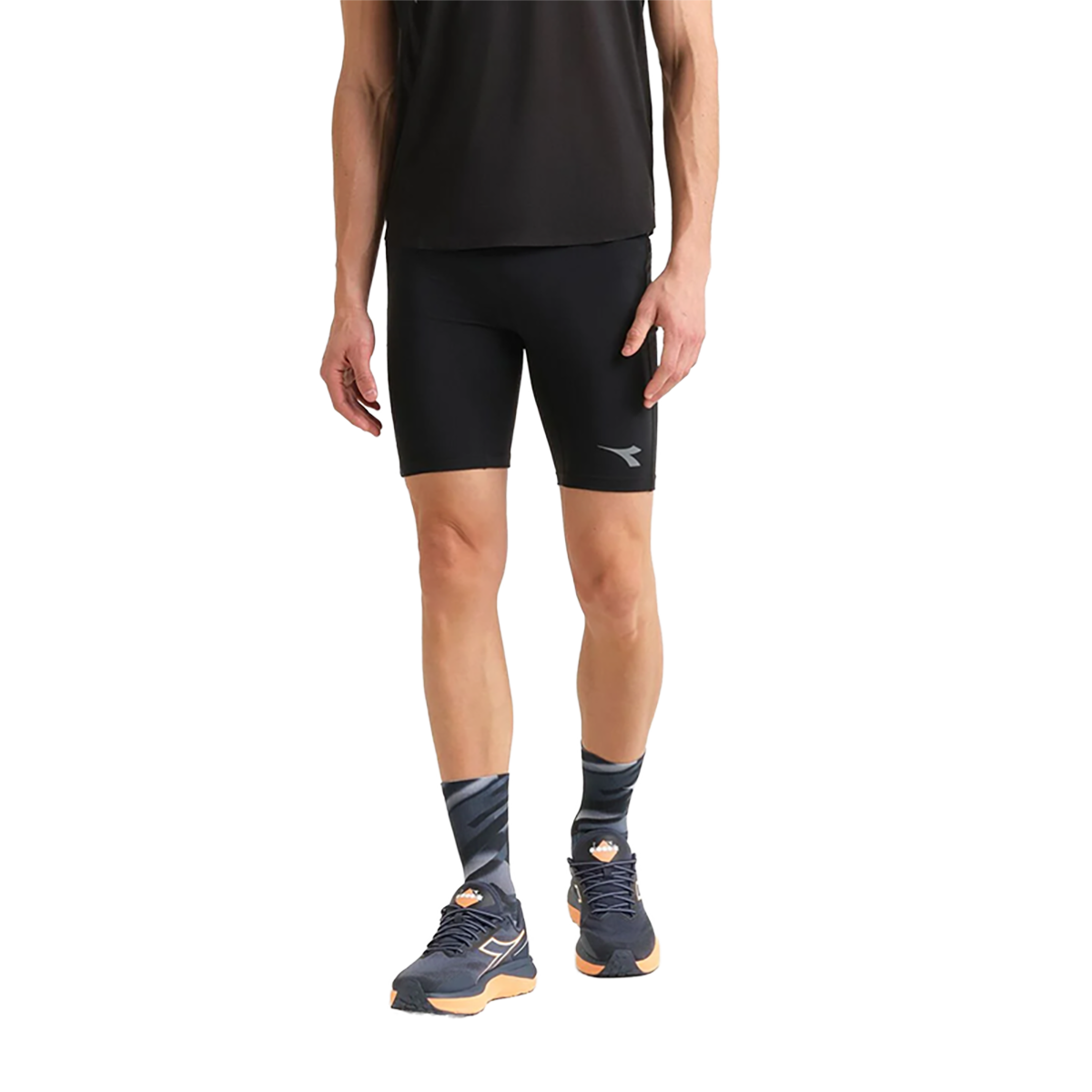 Diadora Short Tights Super Light Fibrazero — Black — Size XSmall — Side View