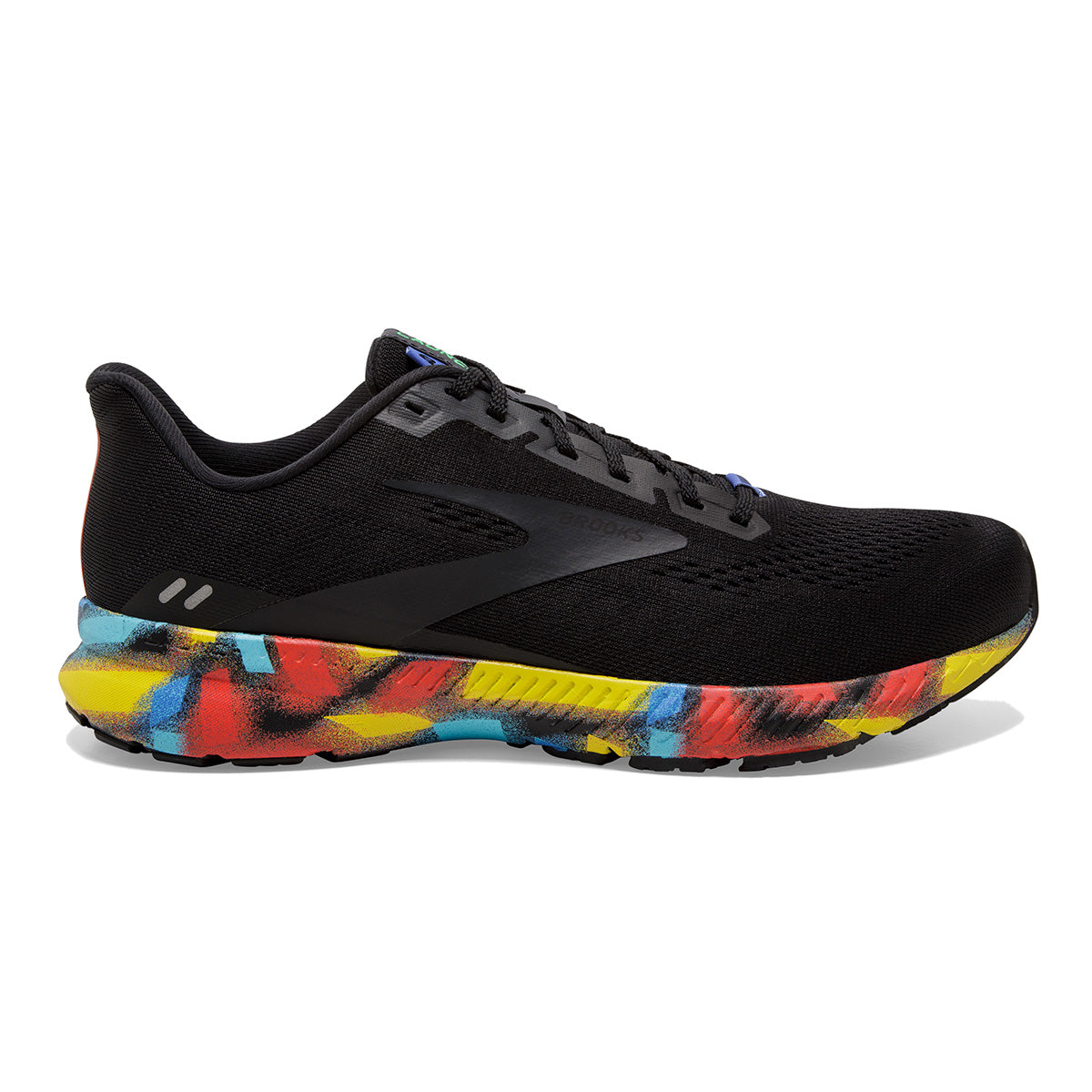 Brooks Launch 8 Victory — Black - Red - Blue — Size B — Width 10.5 — Front View
