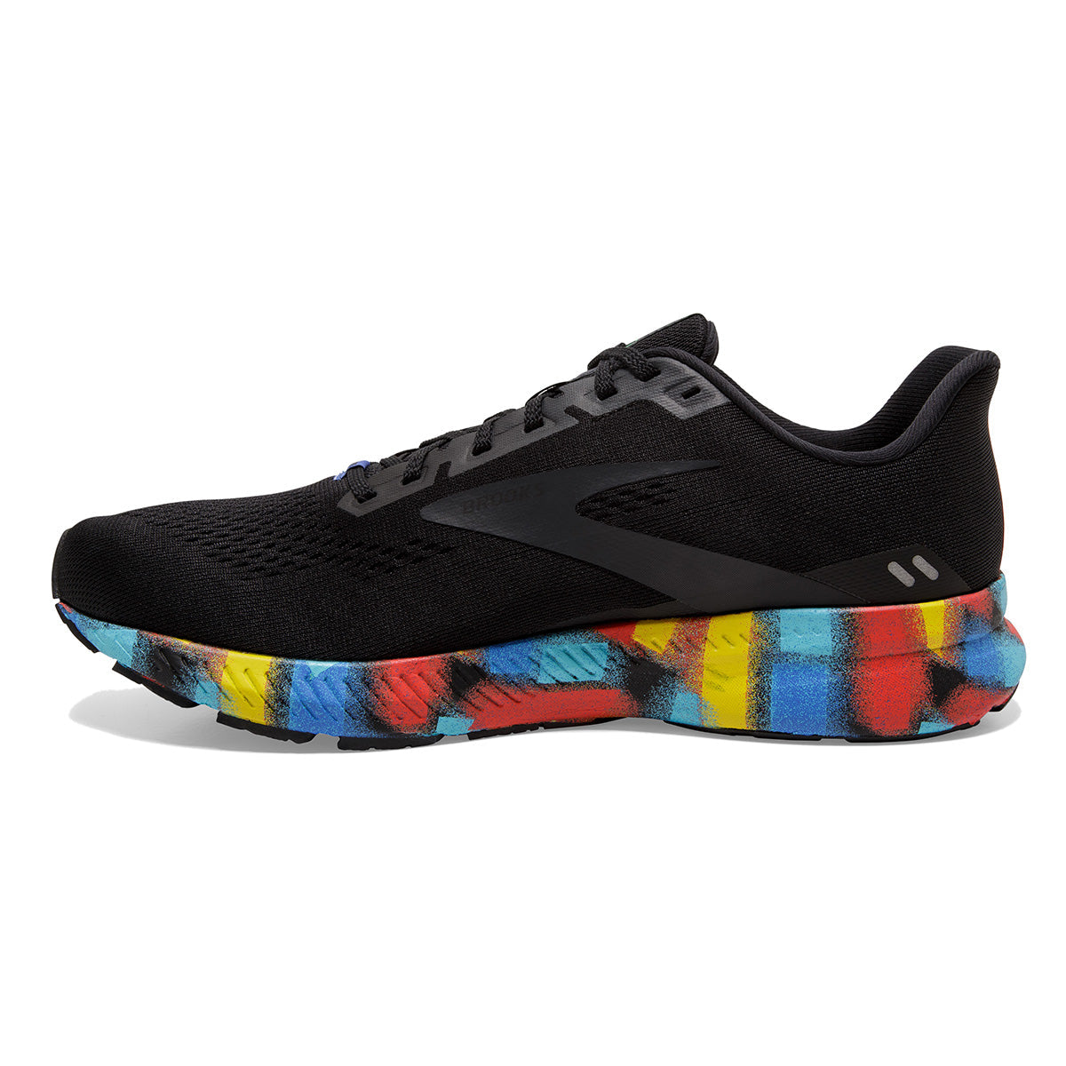 Brooks Launch 8 Victory — Black - Red - Blue — Size B — Width 10.5 — Side View