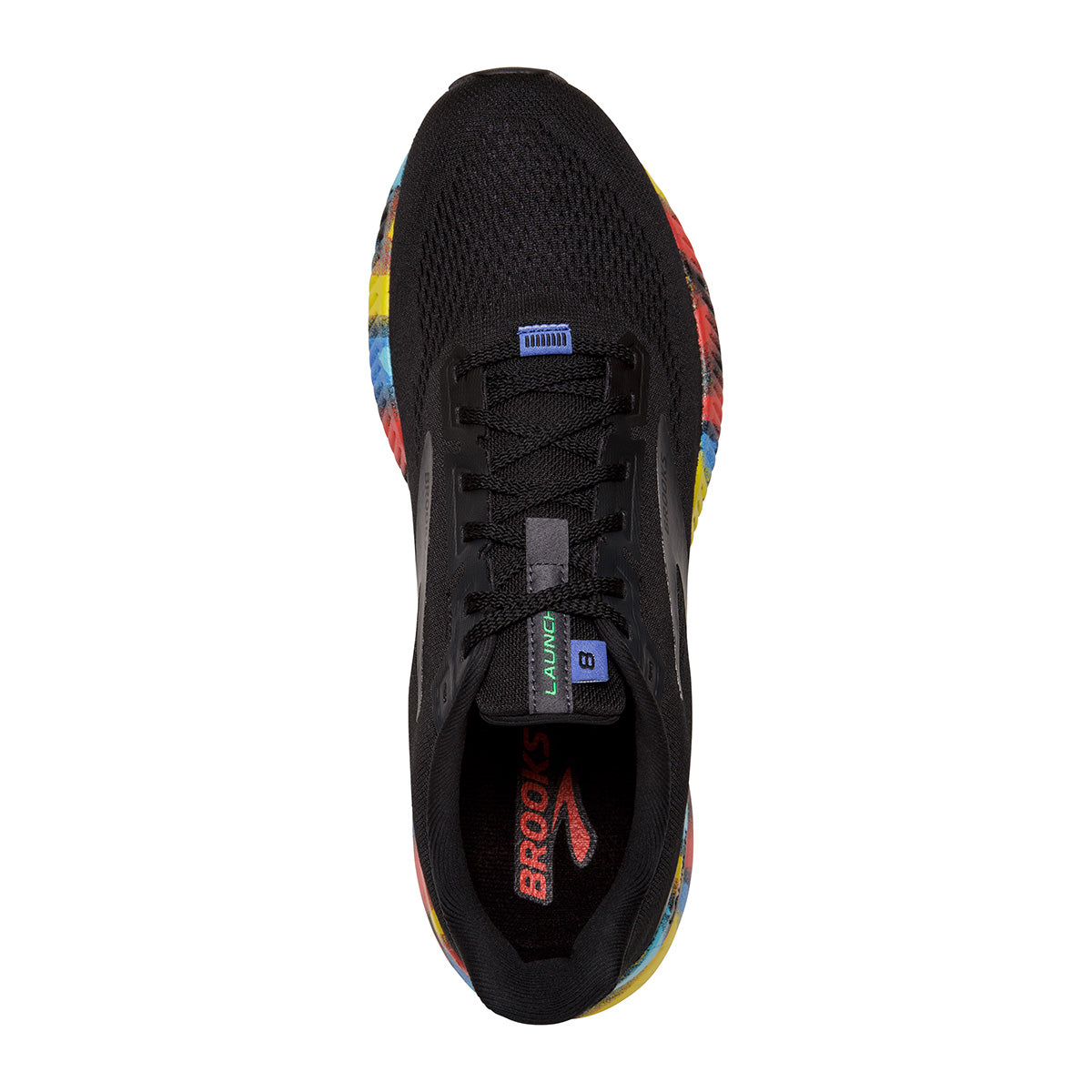 Brooks Launch 8 Victory — Black - Red - Blue — Size B — Width 10.5 — Back View