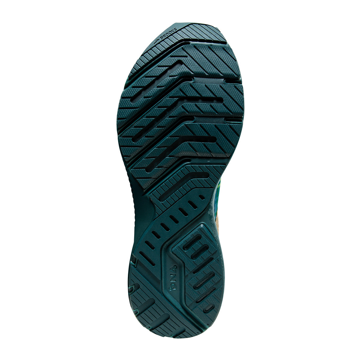 Brooks Launch 8 Run Lucky — Fern Green - Metallic Gold - Deep Teal — Size B — Width 10.5 — Top View