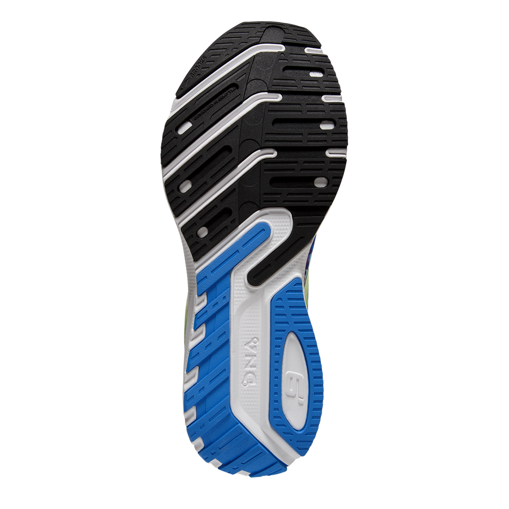 Brooks Launch 9 Tie Dye — Black - Blue - Nightlife — Size B — Width 11 — Top View