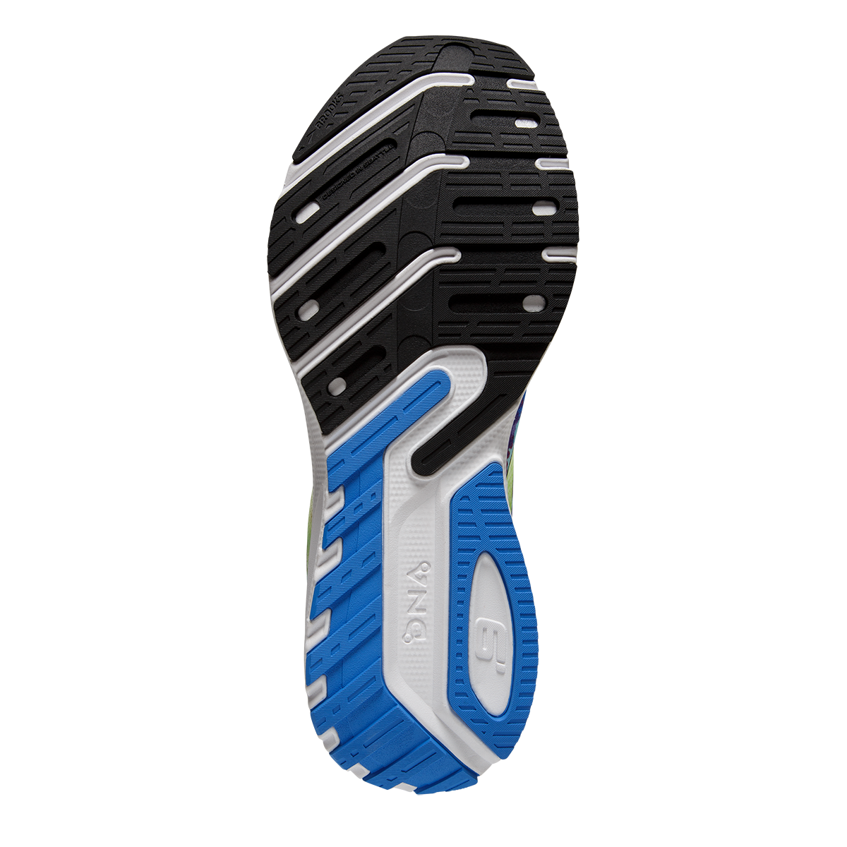 Brooks Launch 9 Tie Dye — Black - Blue - Nightlife — Size B — Width 11 — Top View