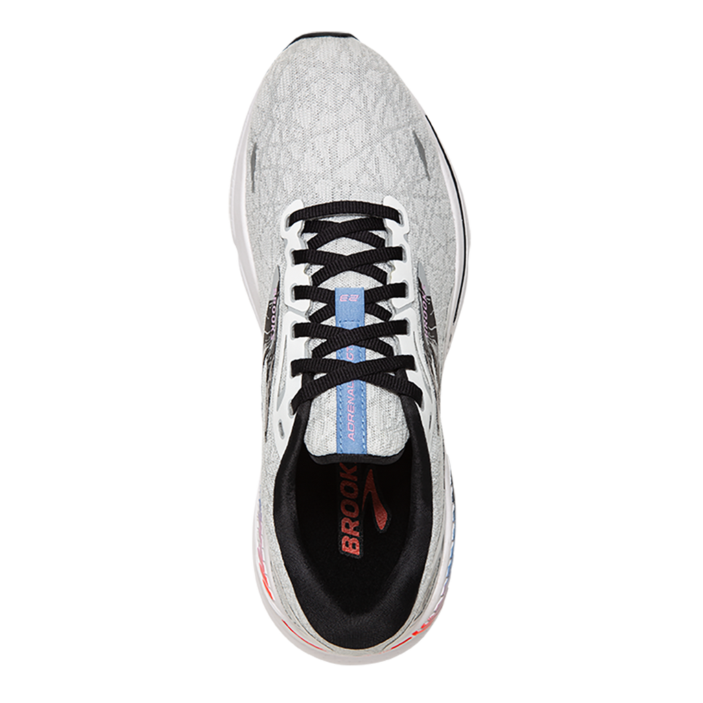 Brooks Adrenaline GTS 23 Abstract Pack — White - Black - Orchid Bouquet — Size B — Width 5 — Back View