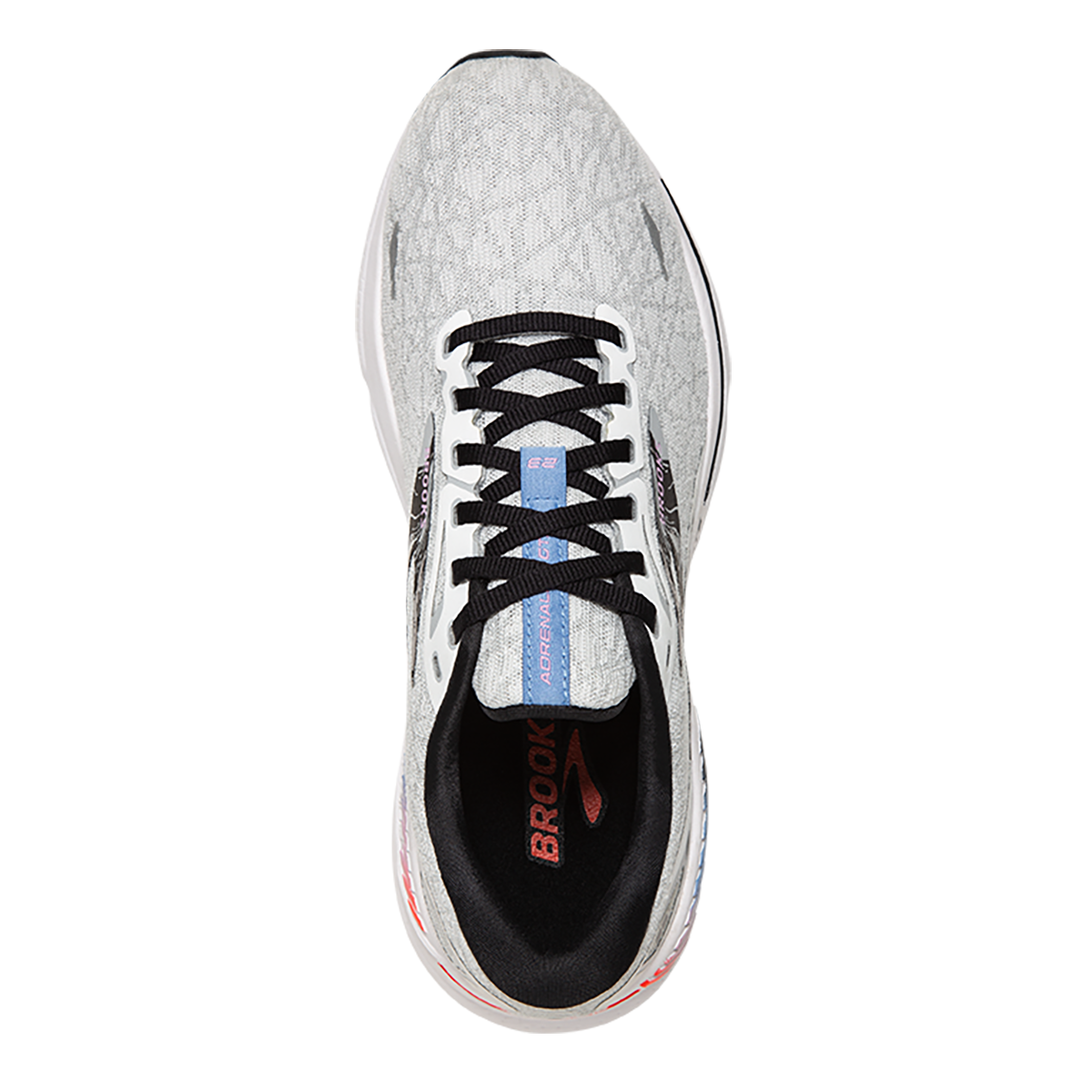 Brooks Adrenaline GTS 23 Abstract Pack — White - Black - Orchid Bouquet — Size B — Width 5 — Back View