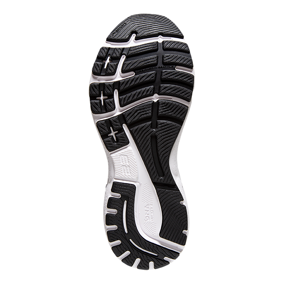 Brooks Adrenaline GTS 23 Abstract Pack — White - Black - Orchid Bouquet — Size B — Width 5 — Top View
