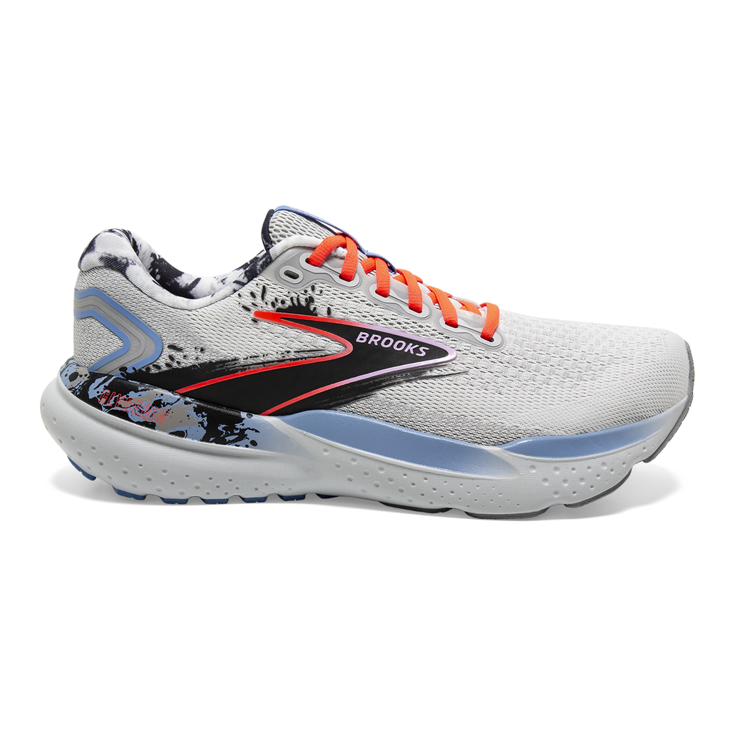 Brooks Glycerin 21 Abstract Pack — Oyster - Black - Orchid Bouquet — Size B — Width 5 — Front View