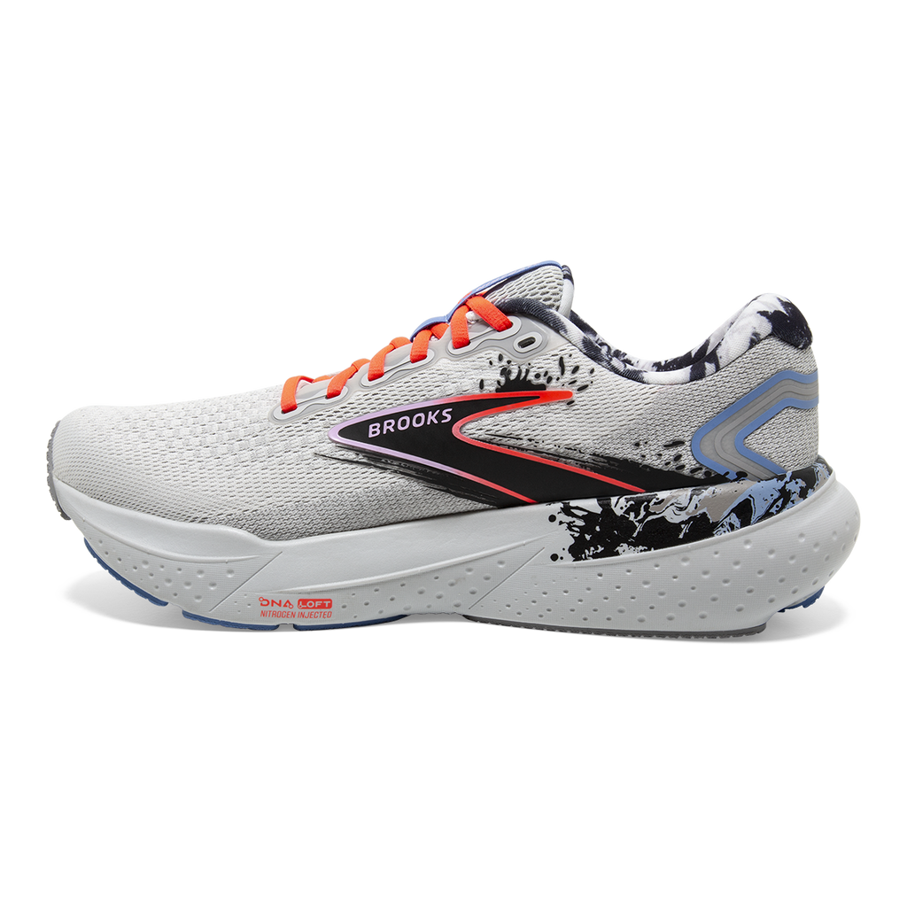 Brooks Glycerin 21 Abstract Pack — Oyster - Black - Orchid Bouquet — Size B — Width 5 — Side View