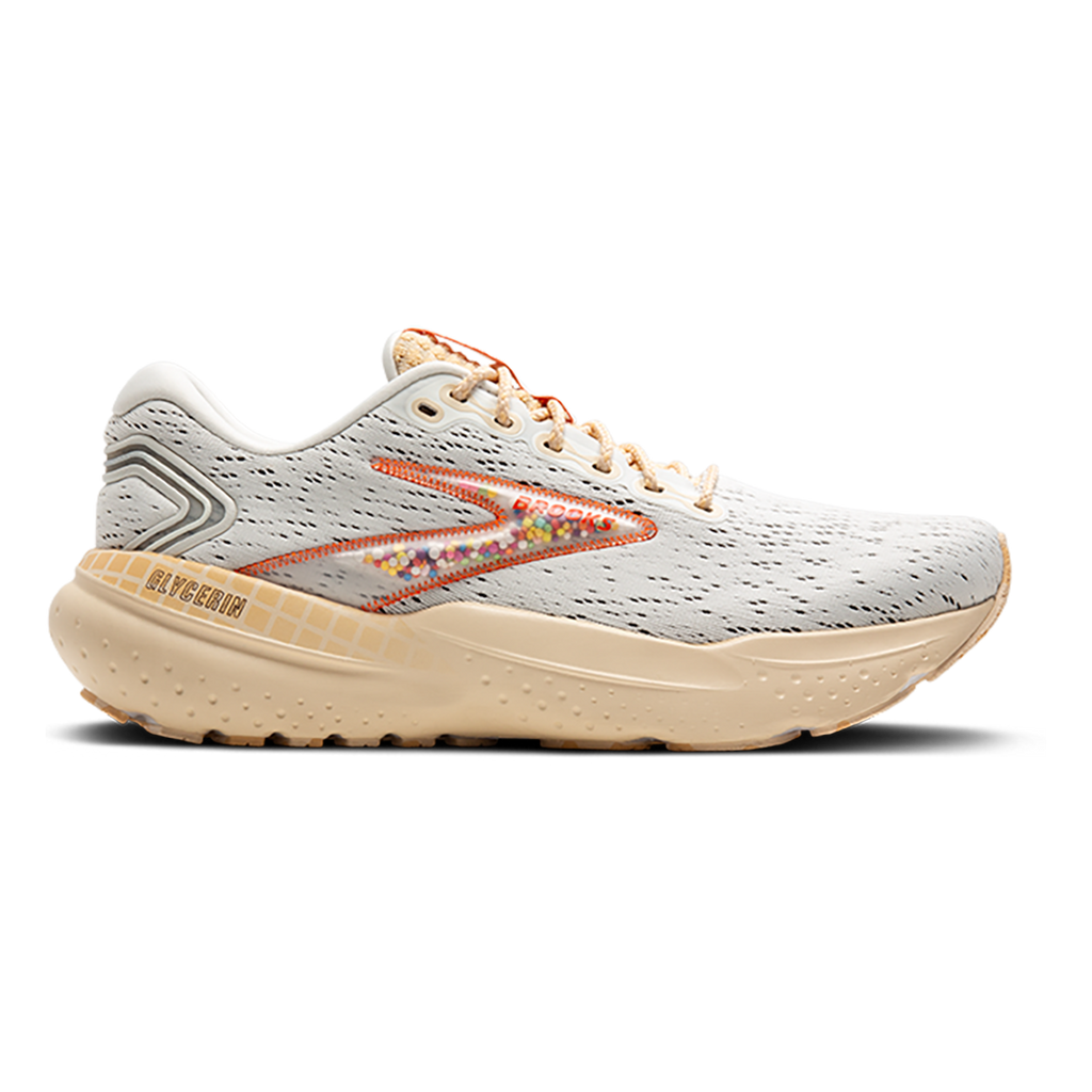 Brooks Glycerin 21 Snowe - Dawn - Straw — Snow - Dawn - Straw — Size B — Width 10 — Front View