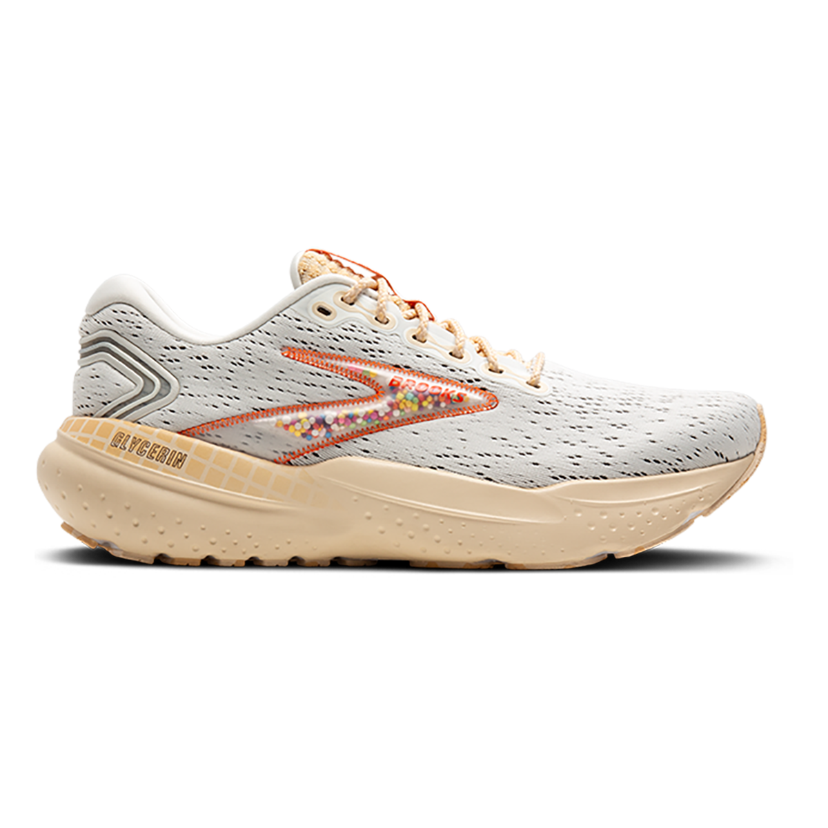 Brooks Glycerin 21 Snowe - Dawn - Straw — Snow - Dawn - Straw — Size B — Width 10 — Front View