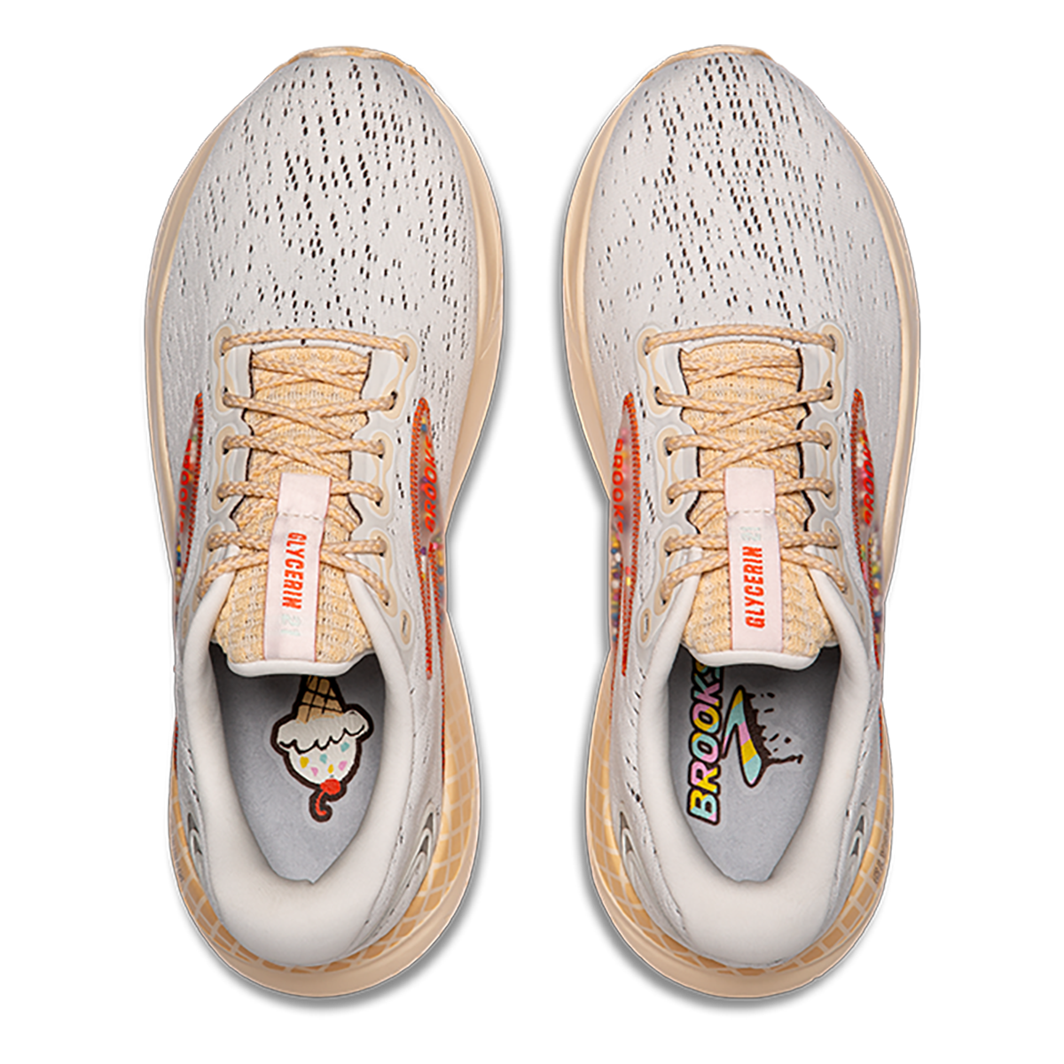 Brooks Glycerin 21 Snow - Down - Straw — Snow - Dawn - Straw — Size D — Width 10.5 — Back View