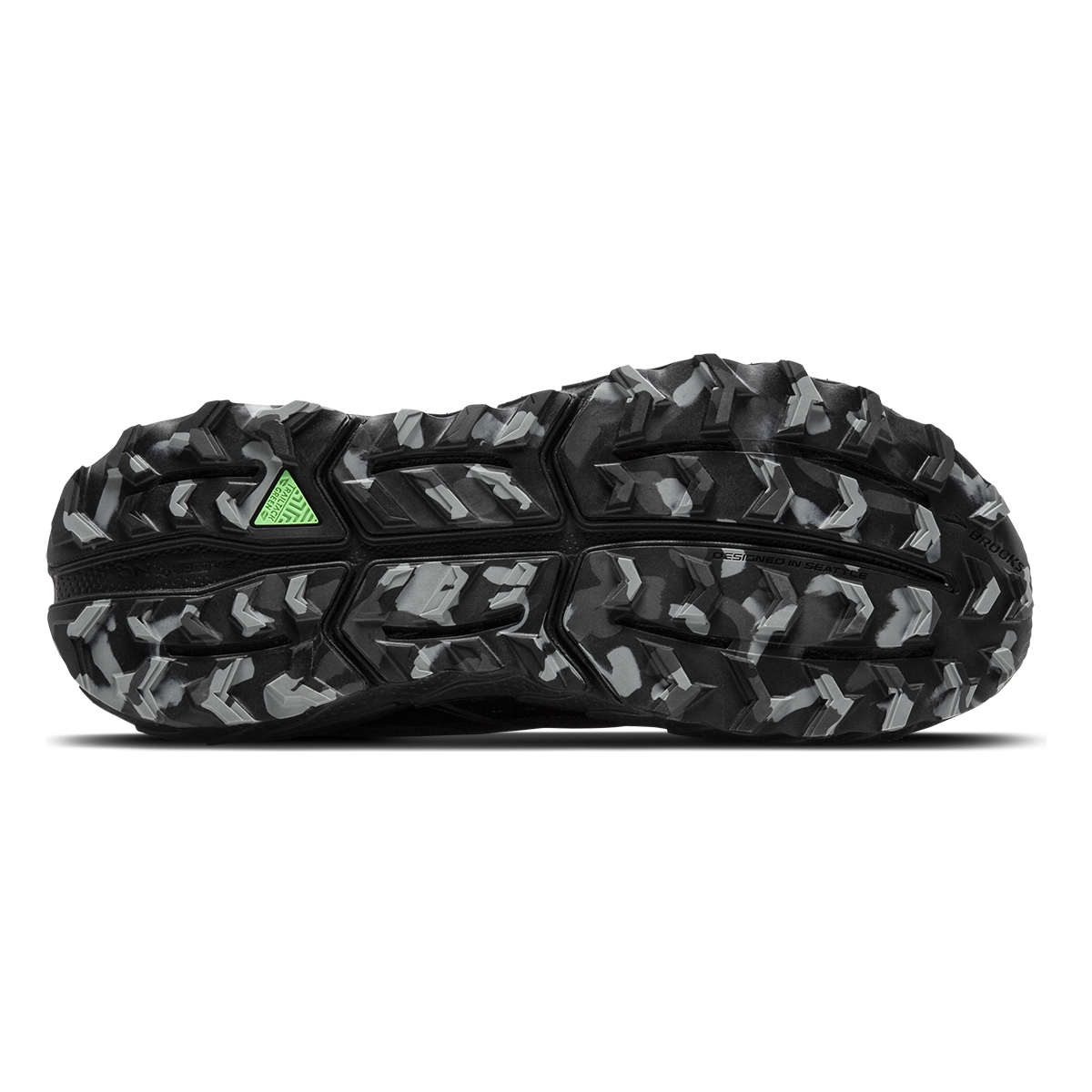 Brooks Cascadia 18 — Black - Blue Wash -  Flame — Size B — Width 7 — Top View