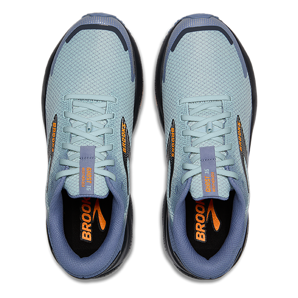 Brooks Ghost 16 Weatherized — Country Blue - Winter Sky - Ebony — Size D — Width 8 — Back View
