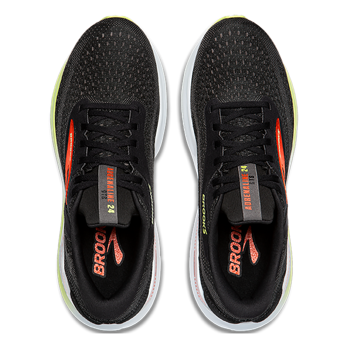 Brooks Adrenaline GTS 24 Black - Mandarin Red - Green — Black - Mandarin Red - Green — Size D — Width 10.5 — Back View