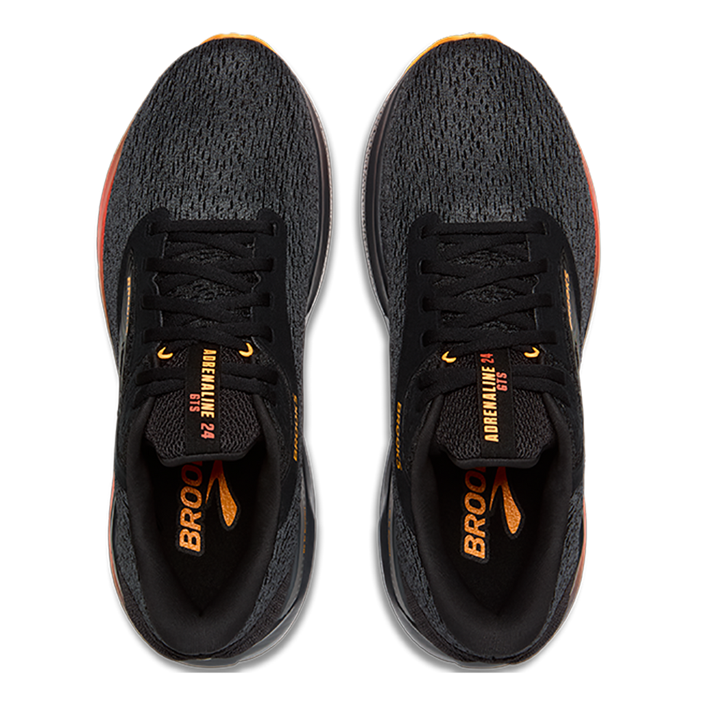 Brooks Adrenaline GTS 24 Black - Ebony - Burnt Sienna — Black - Ebony - Burnt Sienna — Size D — Width 7 — Back View