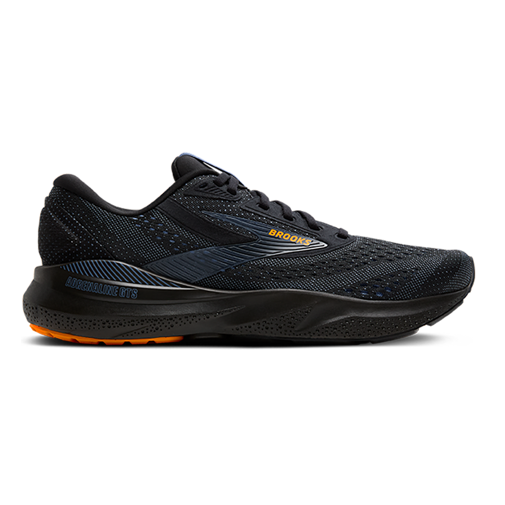 Brooks Adrenaline GTS 24 Black - Country Blue - Orange — Black - Country Blue - Orange — Size D — Width 7 — Front View