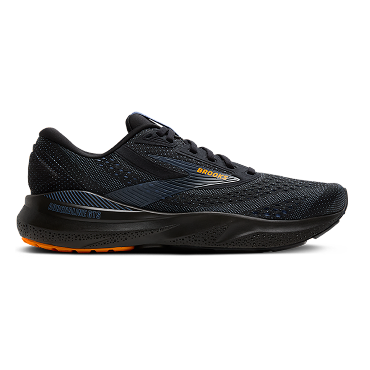 Brooks Adrenaline GTS 24 Black - Country Blue - Orange — Black - Country Blue - Orange — Size D — Width 7 — Front View