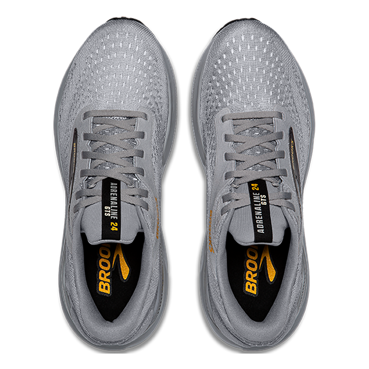 Brooks Adrenaline GTS 24 Alloy - White - Gold Fusion — Alloy - White - Gold Fusion — Size B — Width 7 — Back View