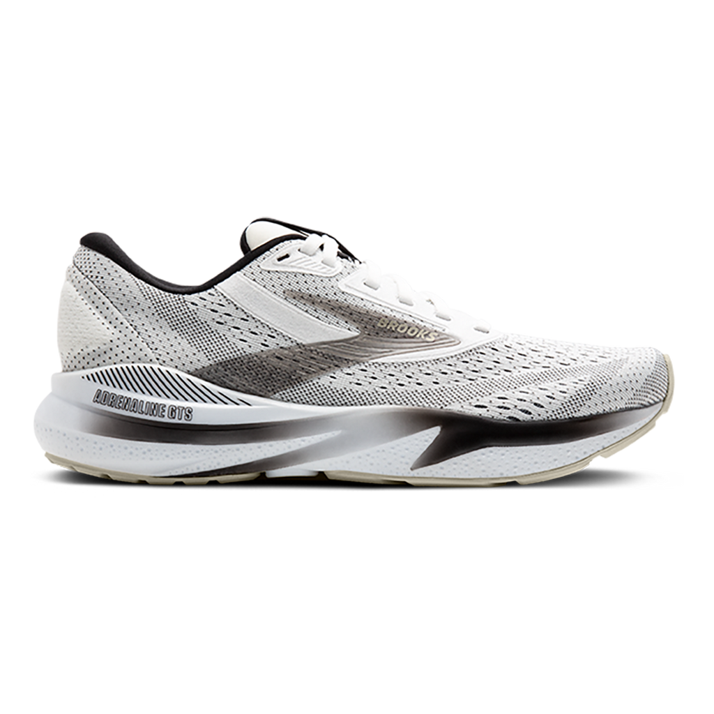 Brooks Adrenaline GTS 24 White - Black - Pelican — White - Black - Pelican — Size B — Width 5 — Front View