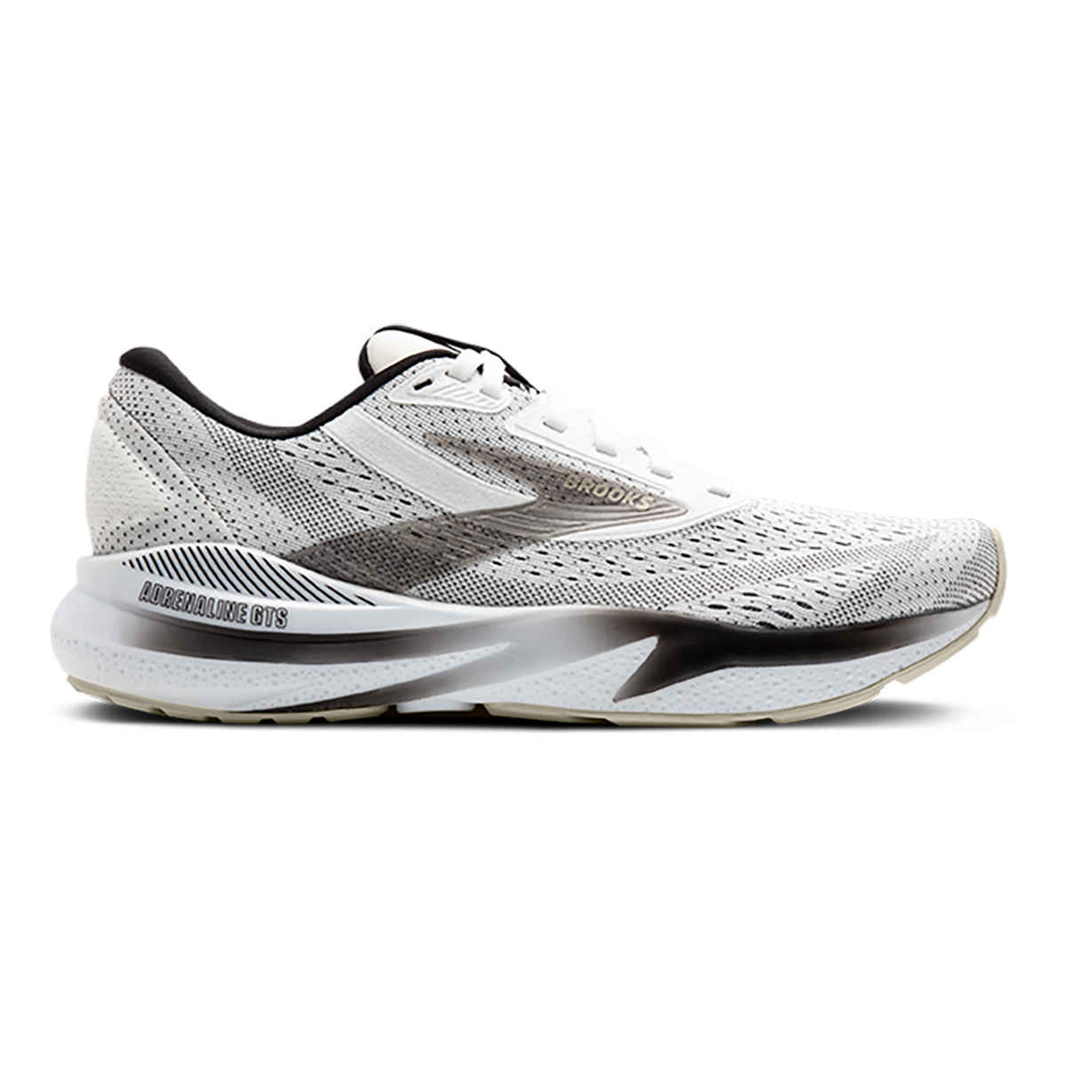 Brooks Adrenaline GTS 24 White - Black - Pelican — White - Black - Pelican — Size B — Width 5 — Front View