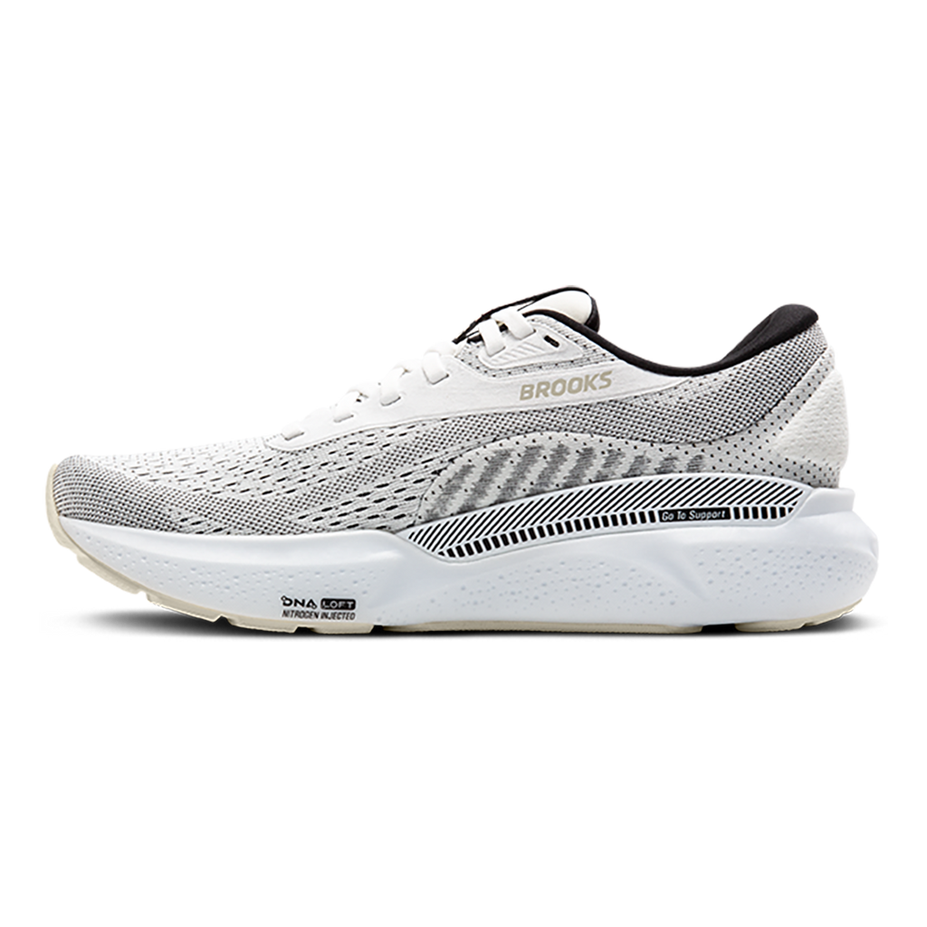 Brooks Adrenaline GTS 24 White - Black - Pelican — White - Black - Pelican — Size B — Width 5 — Side View