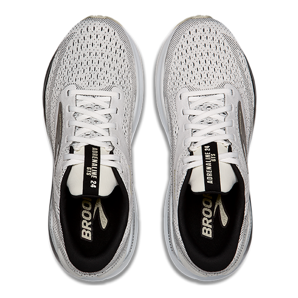 Brooks Adrenaline GTS 24 White - Black - Pelican — White - Black - Pelican — Size B — Width 5 — Back View