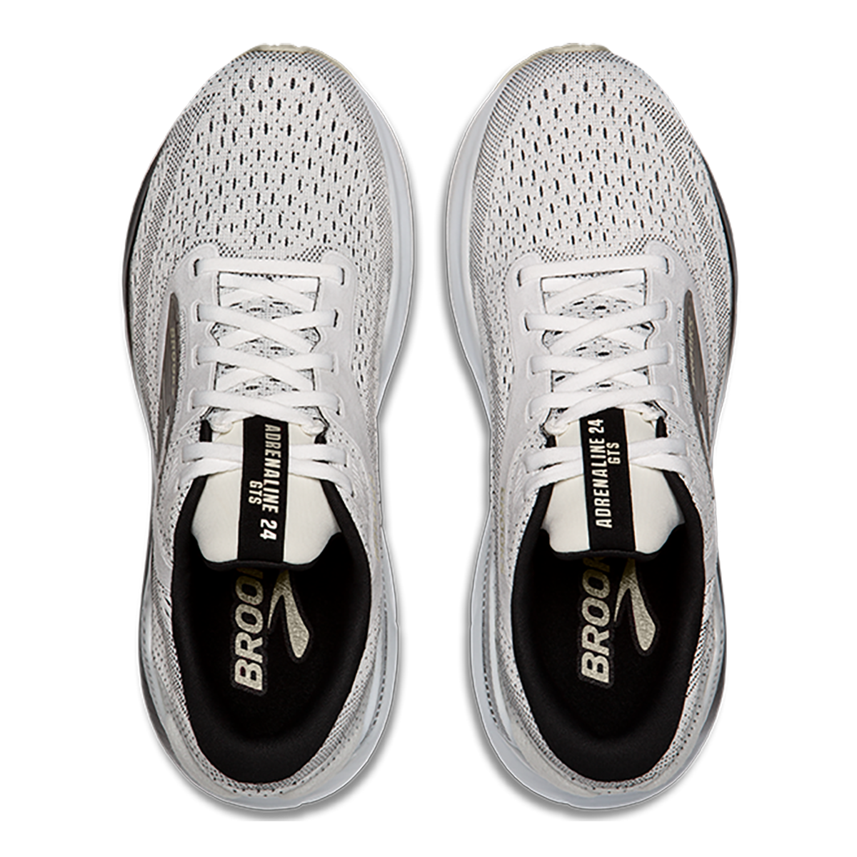 Brooks Adrenaline GTS 24 White - Black - Pelican — White - Black - Pelican — Size B — Width 5 — Back View