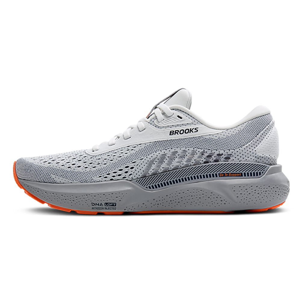 Brooks Adrenaline GTS 24 White - Peacoat - Alloy — White - Peacoat - Alloy — Size D — Width 10.5 — Side View