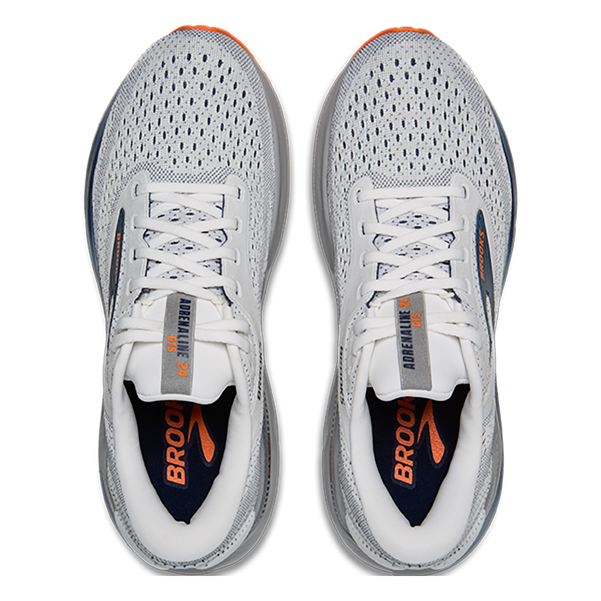 Brooks Adrenaline GTS 24 White - Peacoat - Alloy — White - Peacoat - Alloy — Size D — Width 10.5 — Back View