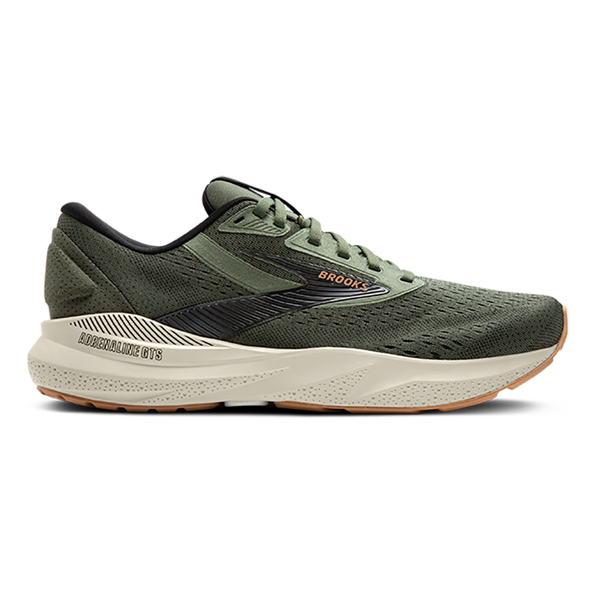 Brooks Adrenaline GTS 24 Thyme - Black - Chateau Grey — Thyme - Black - Chateau Grey — Size D — Width 7 — Front View