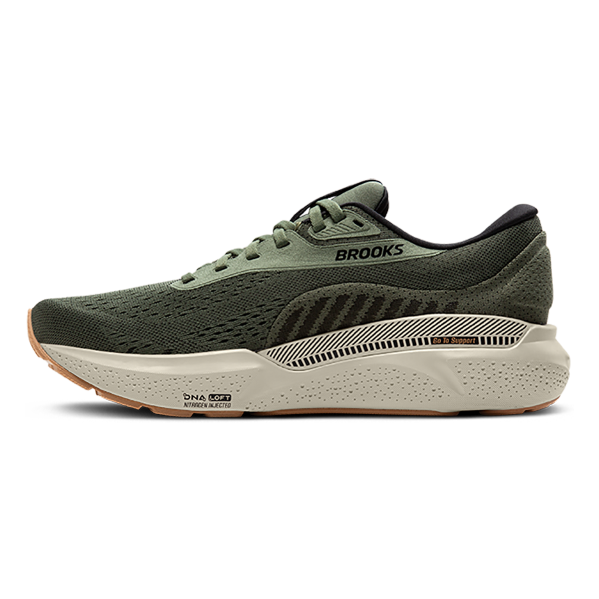 Brooks Adrenaline GTS 24 Thyme - Black - Chateau Grey — Thyme - Black - Chateau Grey — Size D — Width 7 — Side View