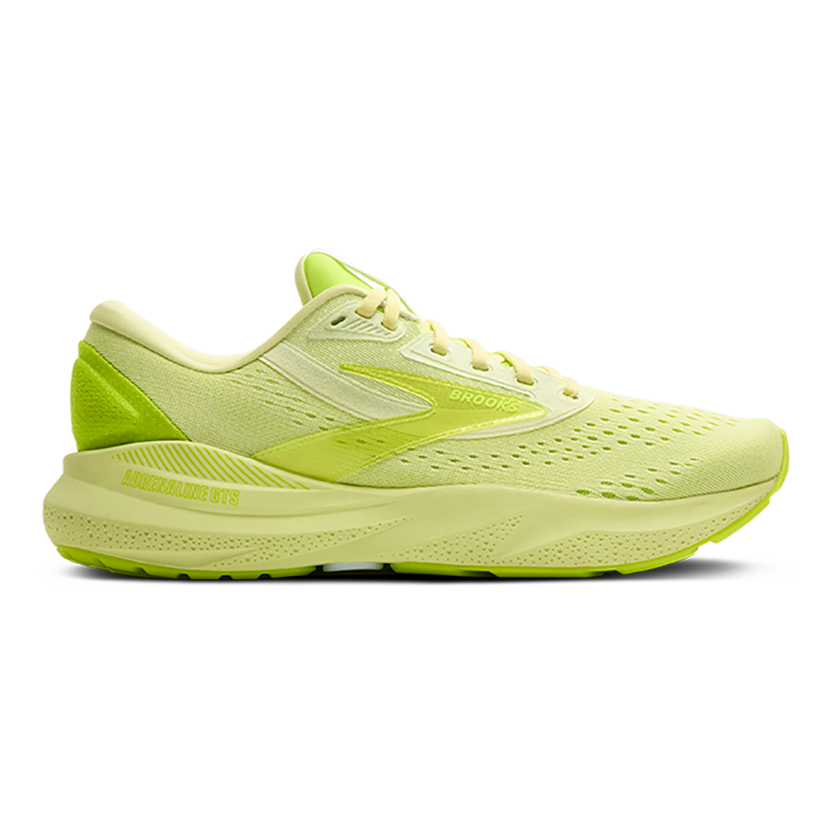 Brooks Adrenaline GTS 24 Lime Green - Nightlife — Lime Green - Nightlife — Size D — Width 7 — Front View