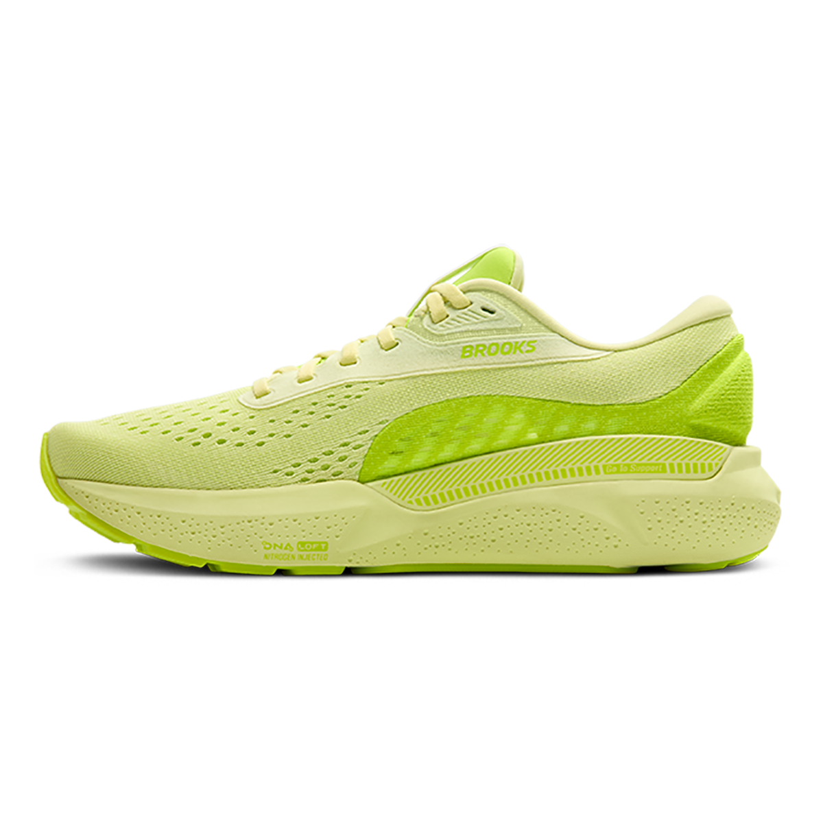 Brooks Adrenaline GTS 24 Lime Green - Nightlife — Lime Green - Nightlife — Size D — Width 7 — Side View