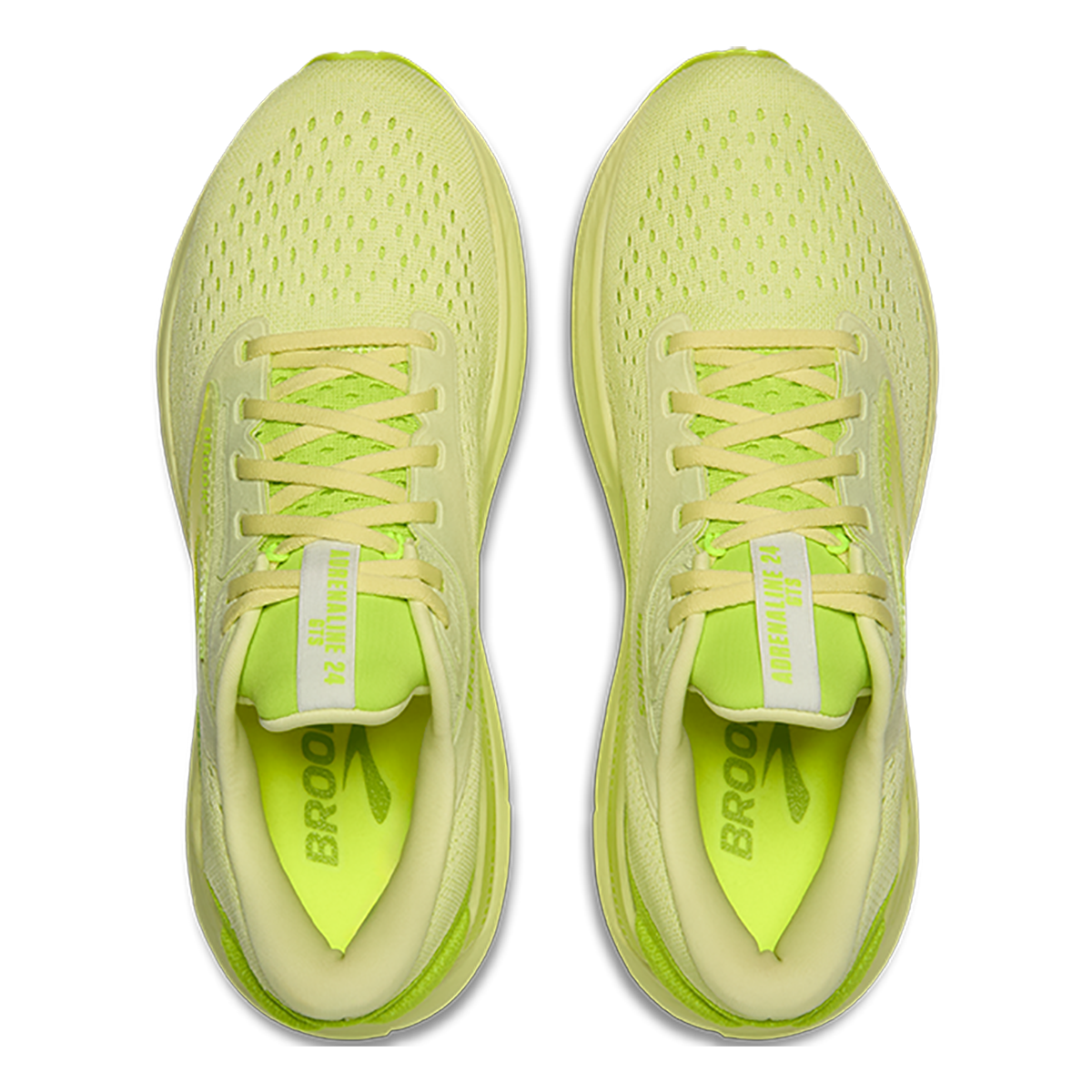 Brooks Adrenaline GTS 24 Lime Green - Nightlife — Lime Green - Nightlife — Size D — Width 7 — Back View