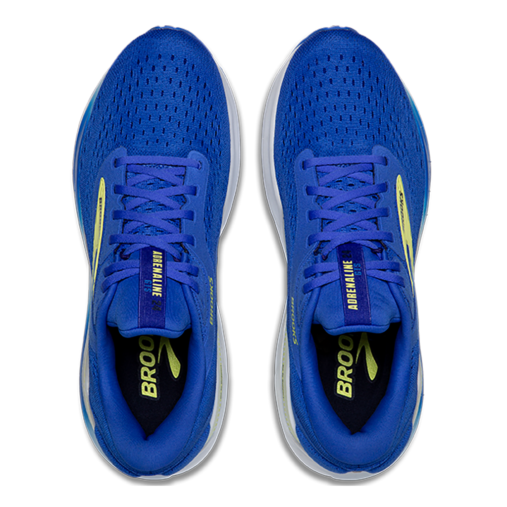 Brooks Adrenaline GTS 24 Cobalt - Neo Yellow - Peacoat — Cobalt - Neo Yellow - Peacoat — Size D — Width 7 — Back View