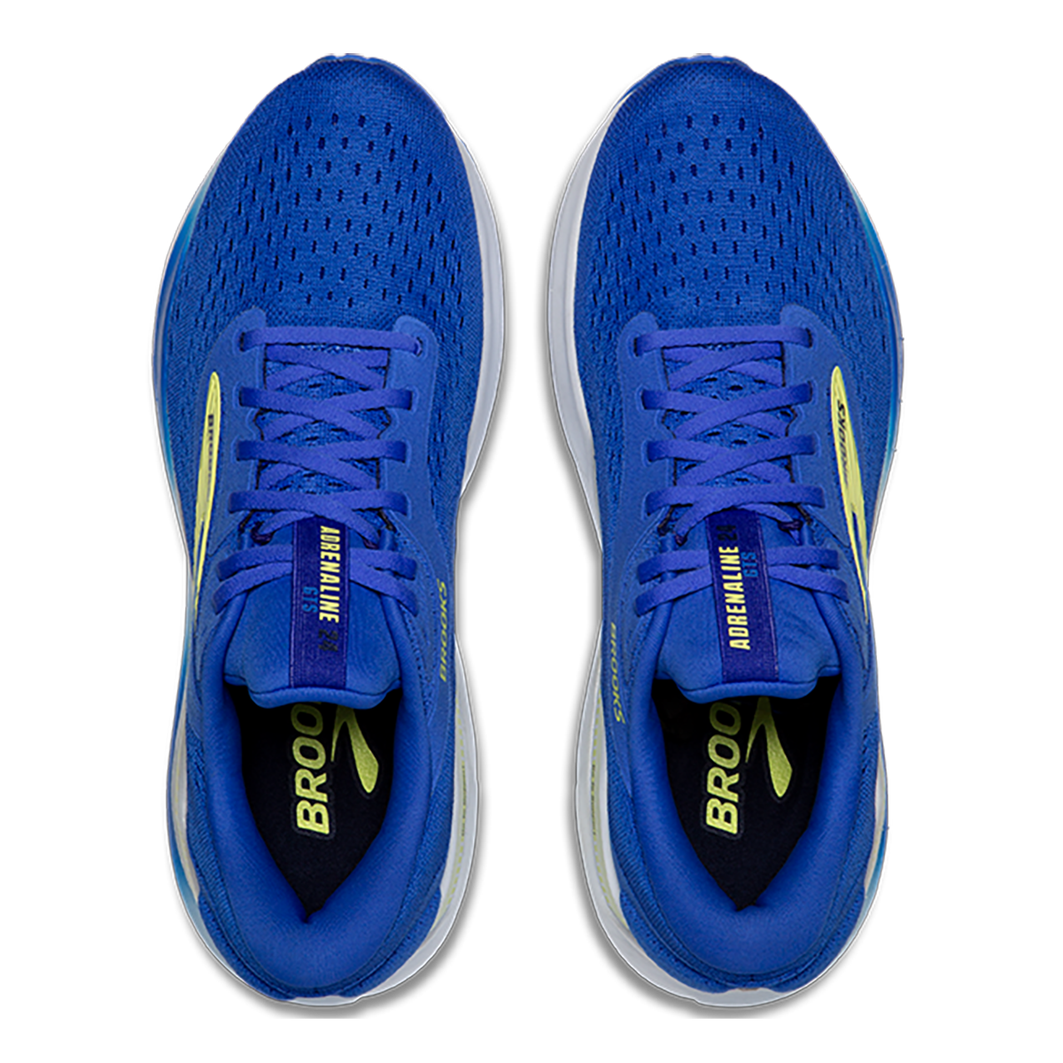 Brooks Adrenaline GTS 24 Cobalt - Neo Yellow - Peacoat — Cobalt - Neo Yellow - Peacoat — Size D — Width 7 — Back View