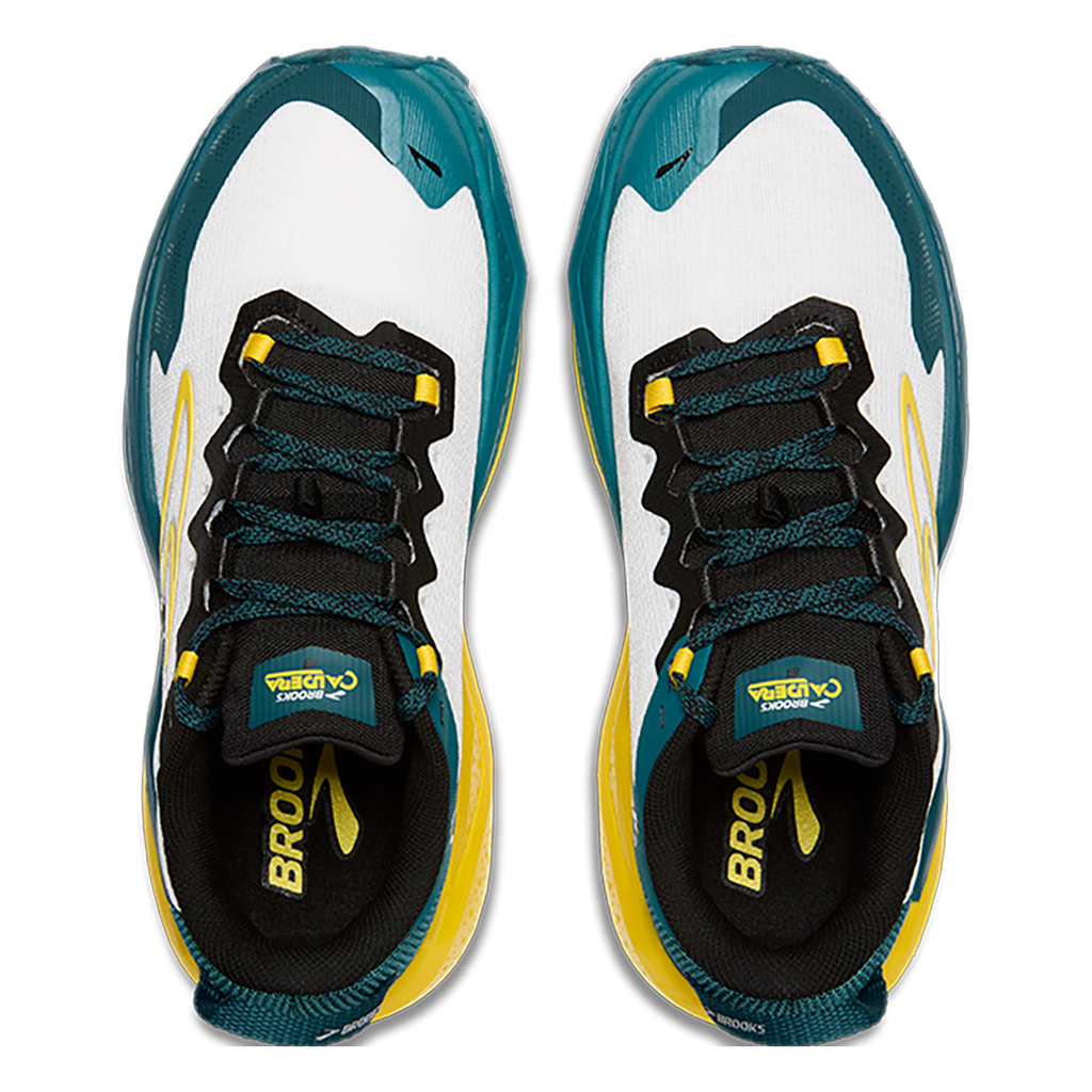 Brooks Caldera 8 — Bit of Blue - Quince - Celestial — Size D — Width 9 — Back View
