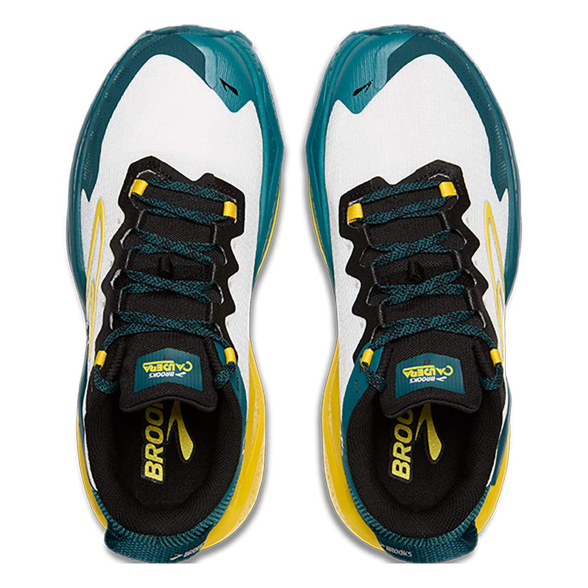 Brooks Caldera 8 — Bit of Blue - Quince - Celestial — Size D — Width 9 — Back View