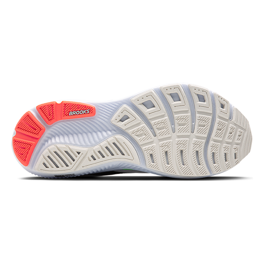 Brooks Ghost 17 — White - Pink Clay - Gecko — Size D — Width 7 — Top View
