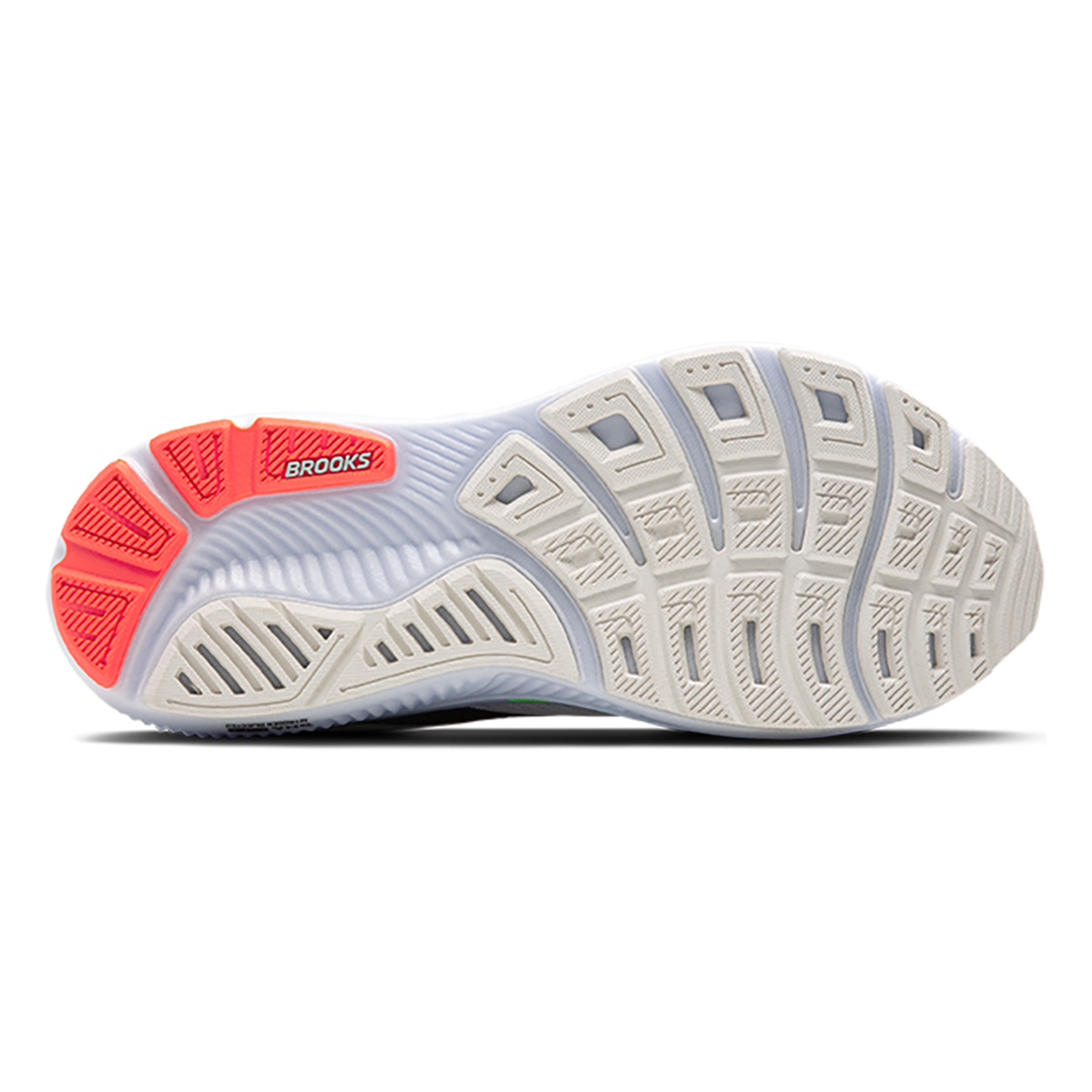 Brooks Ghost 17 — White - Pink Clay - Gecko — Size D — Width 7 — Top View