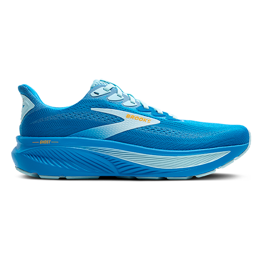 Brooks Ghost 17 — White - Pink Clay - Gecko — Size D — Width 7 — Detail View