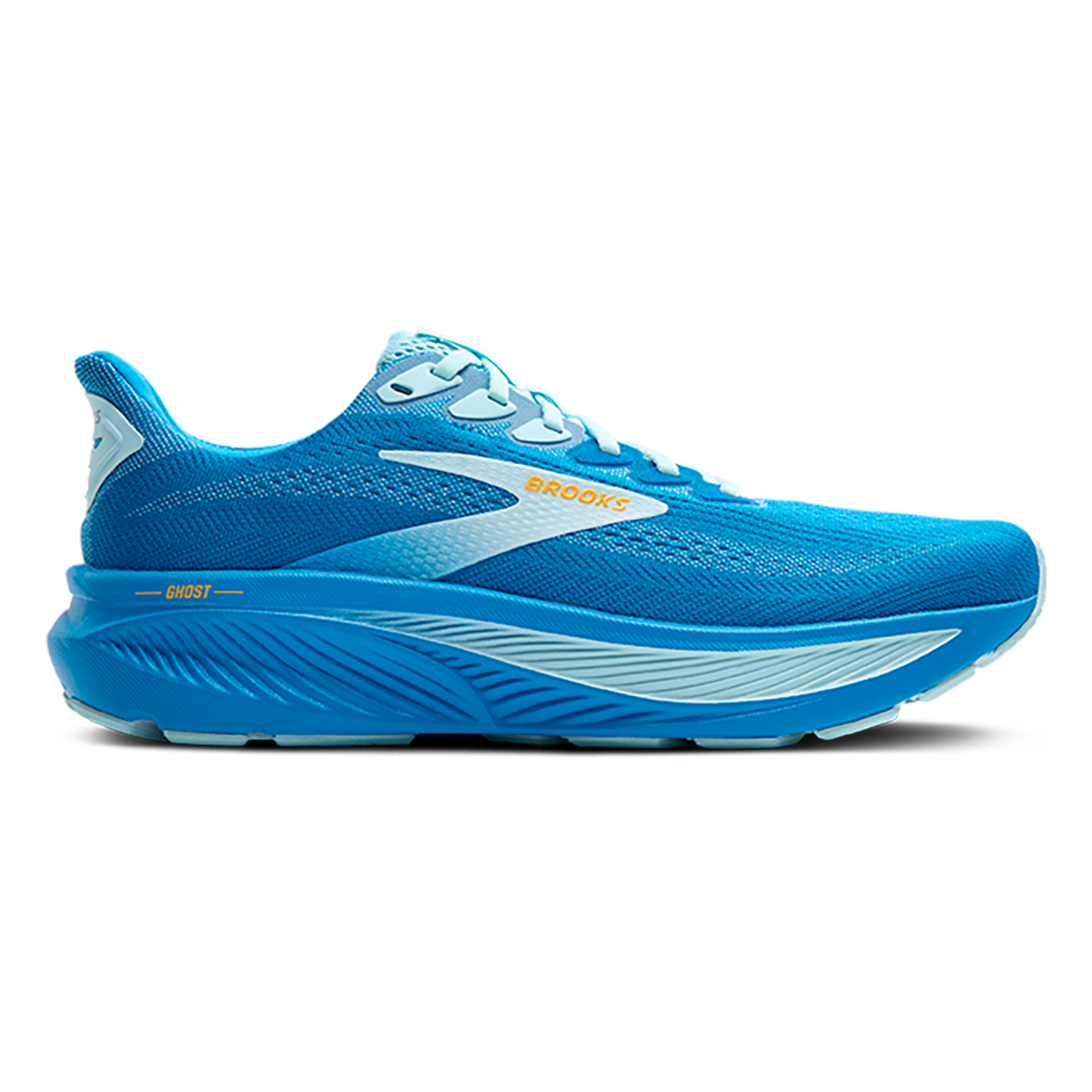 Brooks Ghost 17 — White - Pink Clay - Gecko — Size D — Width 7 — Detail View