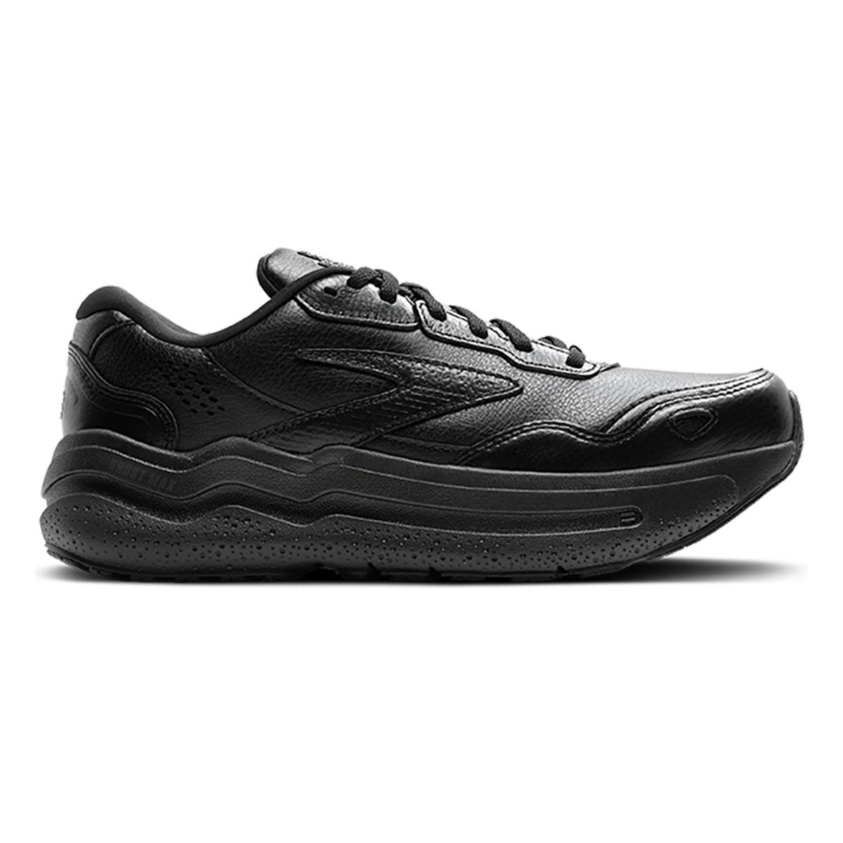 Brooks Ghost Max Leather — Black - Black — Size D — Width 8 — Detail View