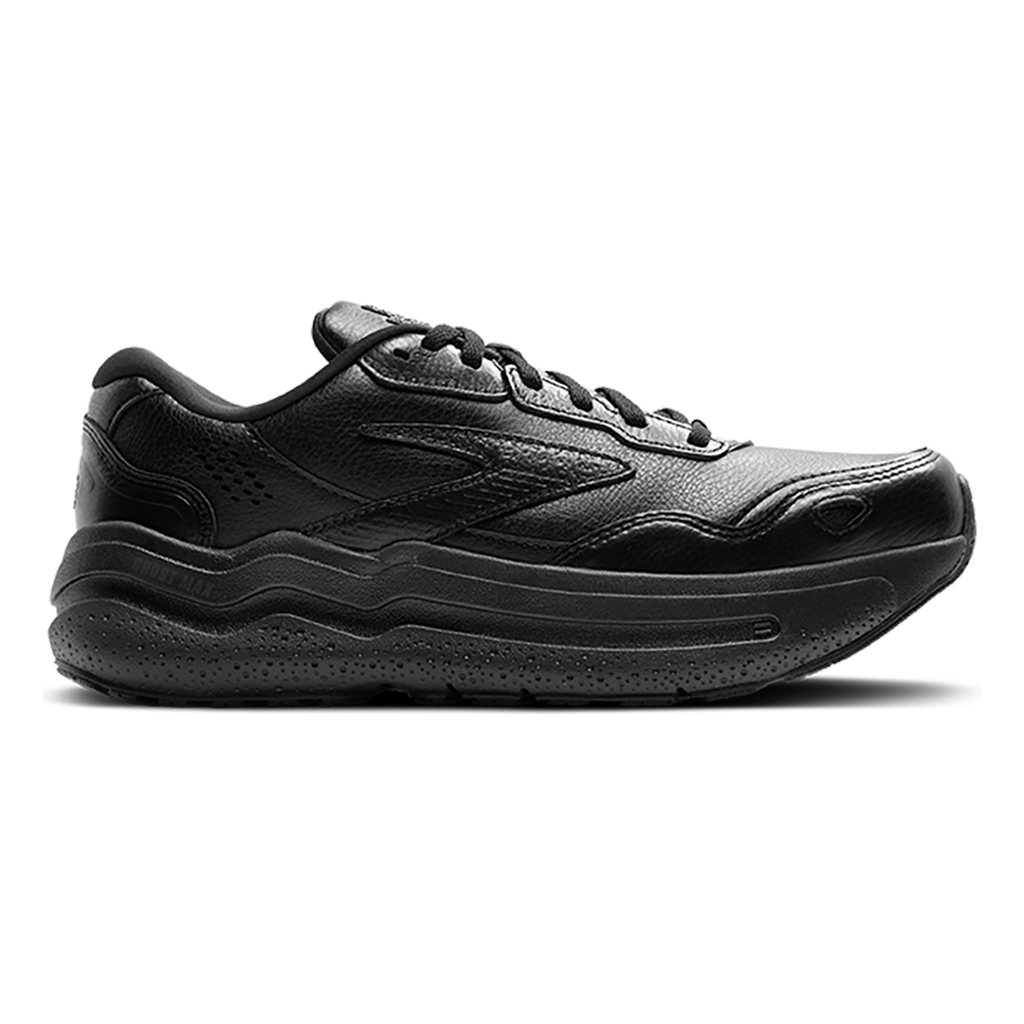 Brooks Ghost Max Leather — Black - Black — Size B — Width 5 — Front View