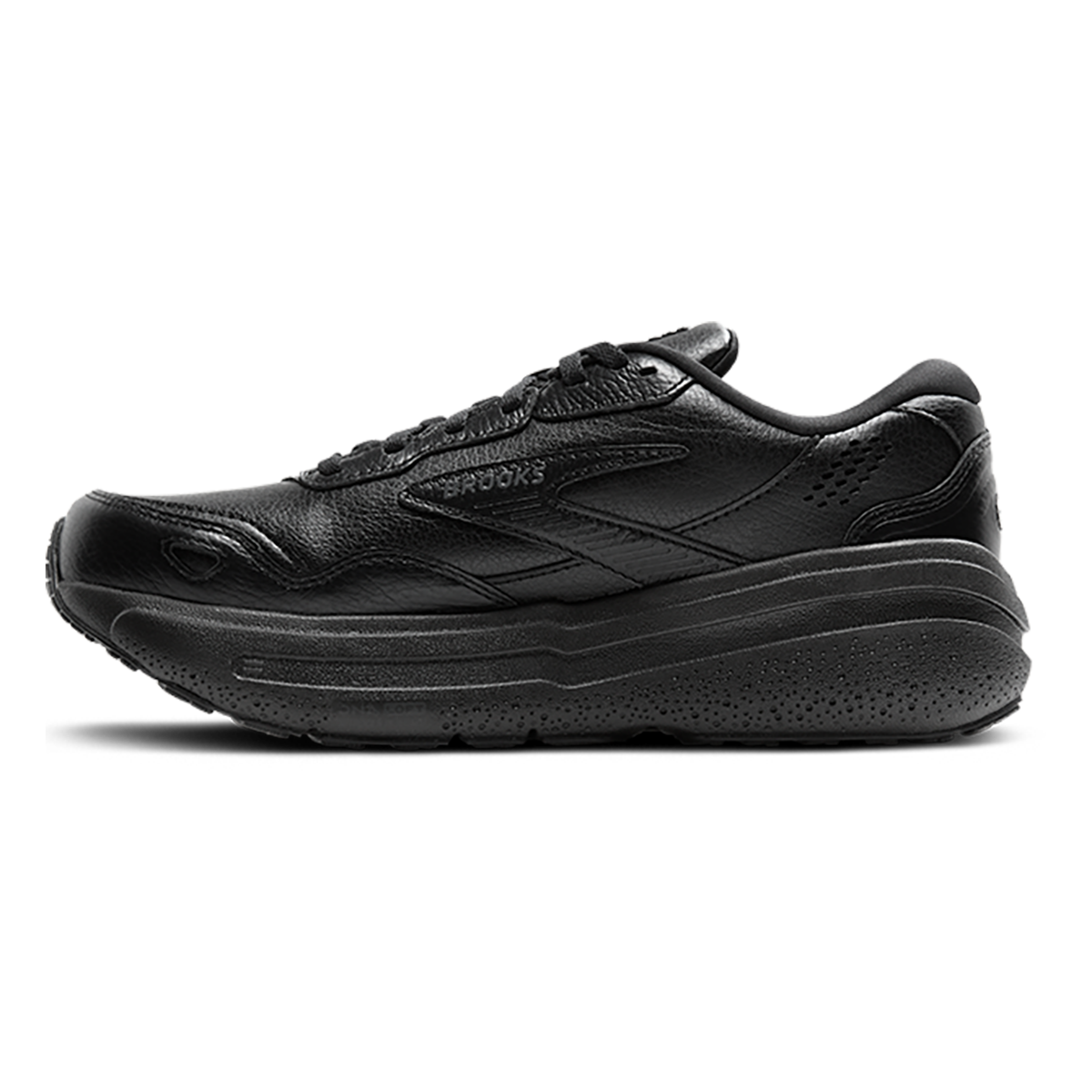 Brooks Ghost Max Leather — Black - Black — Size D — Width 8 — Lifestyle View