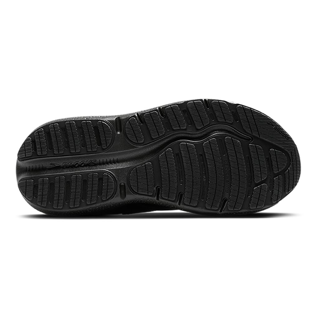 Brooks Ghost Max Leather — Black - Black — Size B — Width 5 — Top View